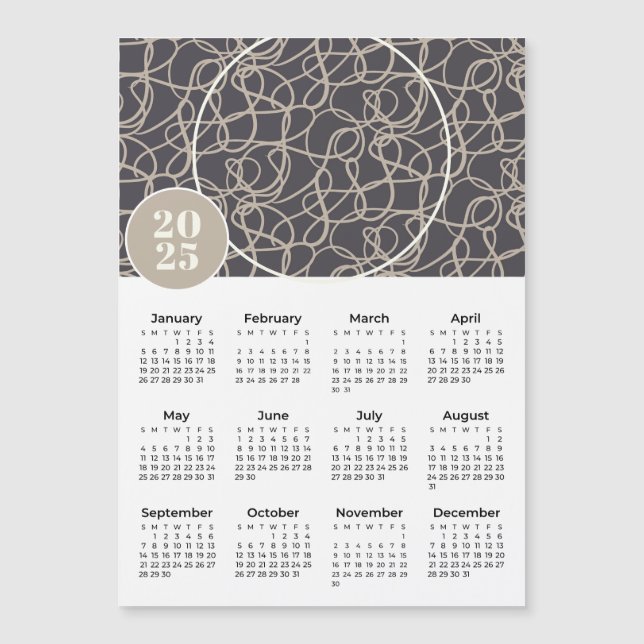 Calendrier magnétique photo couleur gris beige 202 (Devant)