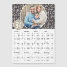 Calendrier magnétique photo couleur gris beige 202