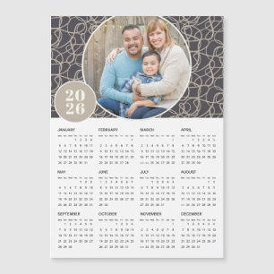 Calendrier magnétique photo couleur gris beige 202