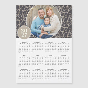 Calendrier magnétique photo personnalisé gris beig