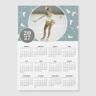 Calendrier magnétique photo personnalisé Patins à