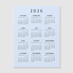Calendrier magnétique simple 2026