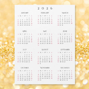 Calendrier magnétique simple noir et blanc pour la