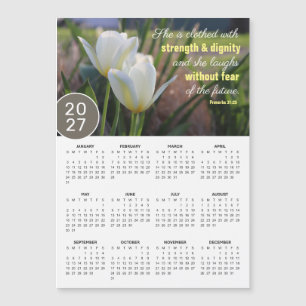 Calendrier magnétique Tulipe 2027 Proverbes 31:25
