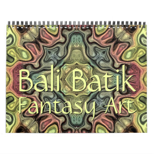 Calendrier Magnifique motif de batik de Bali, art fantaisiste