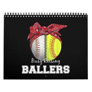 Calendrier Maman de baseball de softball de levage occupé Bal