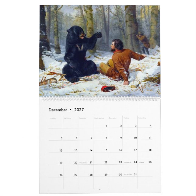 Calendrier ManCave Chasse Nature Faune Sports  (Dec 2027)