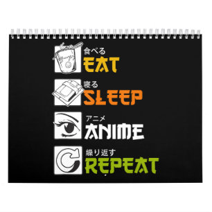 Calendrier Mangez Sleep Anime Répétez L'Idée Cadeau Cosplayer
