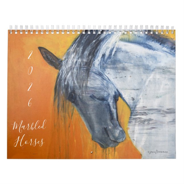 Calendrier Marbled Horses Wall Calendar 2026 (Protection)