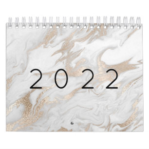Calendrier Marbre blanc gris gris blanc Rose or 202 Cal