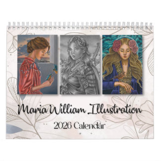 Calendrier Maria William Illustration 2026 calendar