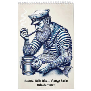 Calendrier Marin Delft Bleu – Vintage
