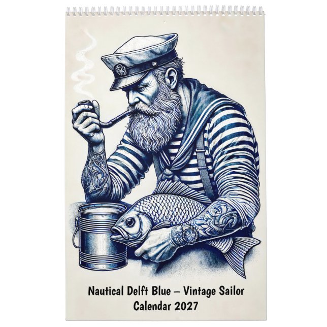 Calendrier Marin Delft Bleu – Vintage (Protection)