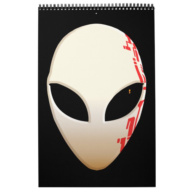 Calendrier Masque Alien avec Marquages Futuristes (Protection)