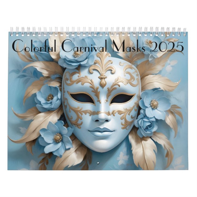 Calendrier Masques de carnaval colorés (Protection)