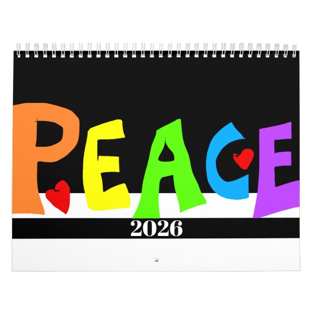 Calendrier MAZIPOODLES Paix Arc-en-ciel (Protection)