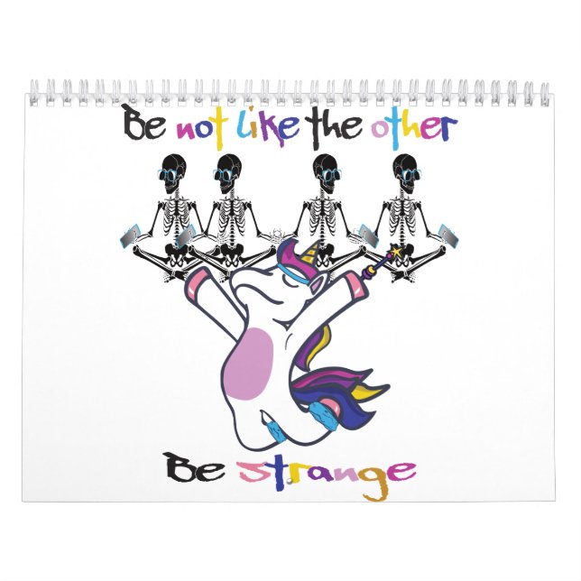 Calendrier Méditation de yoga - Be Strange Unicorn Skeleton (Protection)