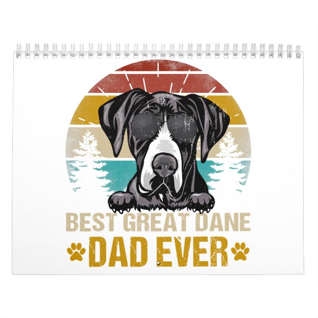 Calendrier meilleur grand dane papa jamais amoureux des chien (Protection)