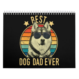Calendrier Meilleur papa chien   Cadeau pour papa husky sibér
