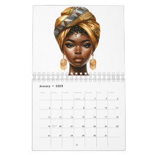 Calendrier Melanin de la reine noire sista peau brune filles