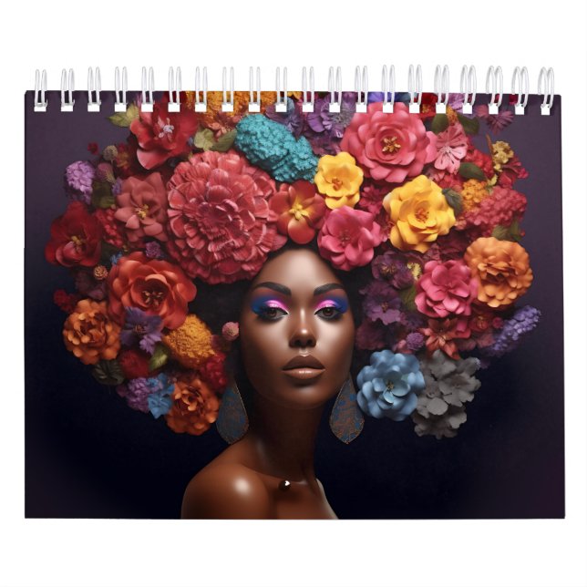 Calendrier Melanin noir fleur de Sista boucles afro femmes (Protection)