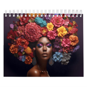 Calendrier Melanin noir fleur de Sista boucles afro femmes