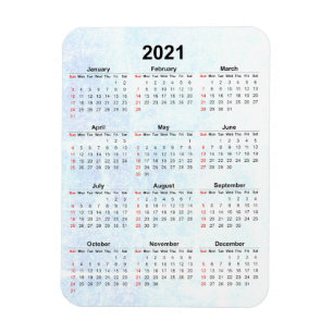 Calendrier mensuel 2021 Magnet texturé