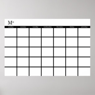 Calendrier mensuel : Affiche