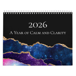 Calendrier Mensuel Clair et Calme Agate 2026