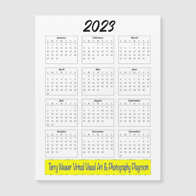 Calendrier mensuel de base 2023 avec logo horizont (Devant)