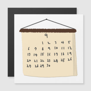 Calendrier mensuel de septembre dessiné à la main