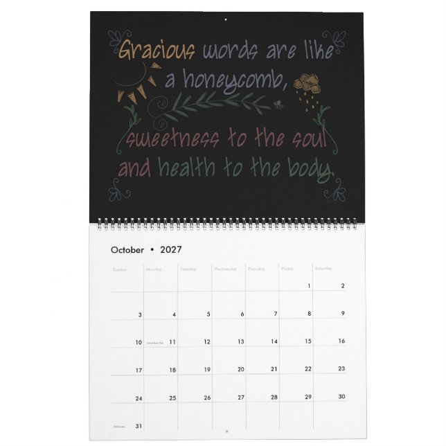 Calendrier mensuel des écritures Blackboard (Oct 2027)