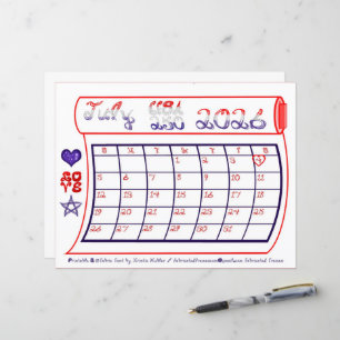 Calendrier mensuel du sesquicentenaire USA 250 jui