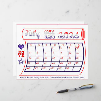 Calendrier mensuel du sesquicentenaire USA 250 jui