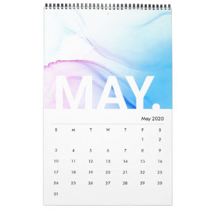 Calendrier mensuel moderne à texture de marbre à l