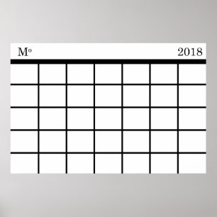 Calendrier mensuel : Poster