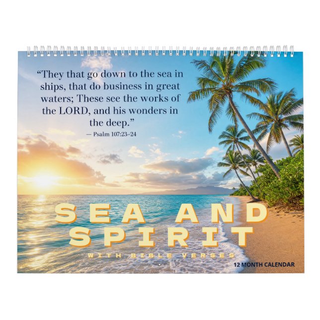 Calendrier Mer et Esprit - Avec Versets Bibliques (Protection)