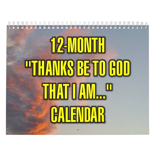 Calendrier « Merci à Dieu d'être... » sur 12 mois (Protection)