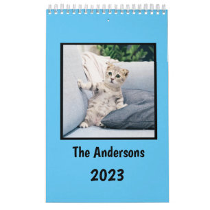 Calendrier Mettez mes photos de chats chaque mois bleu
