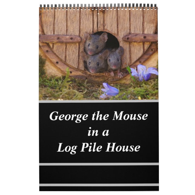 Calendrier Mice - George the mouse in a log pile house Calend (Protection)