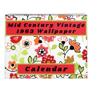 Calendrier Mid Century Vintage 1963 Fond d'écran Retro 60s