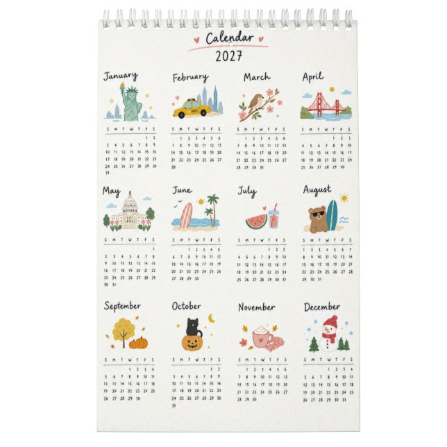 Calendrier mignon 2027 (Protection)