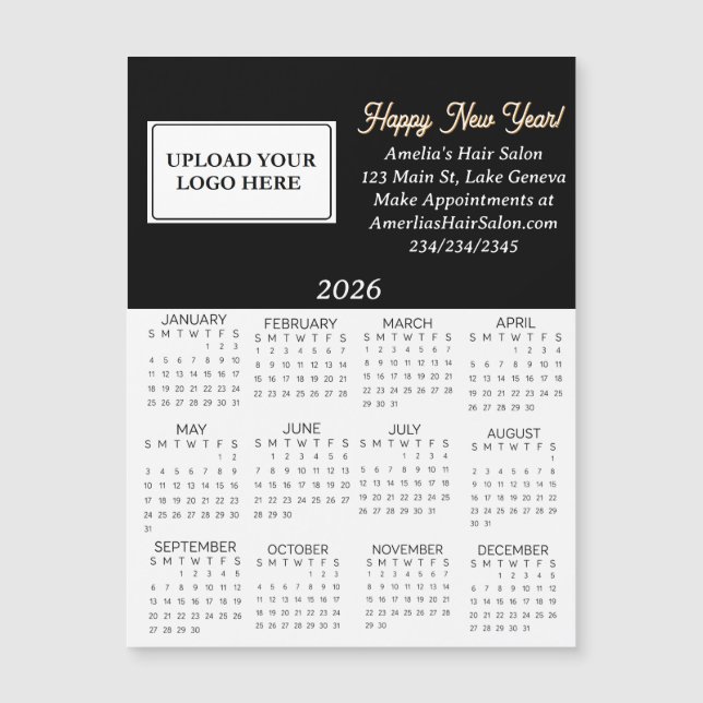 Calendrier mini Logo Entreprise 2026 (Devant)