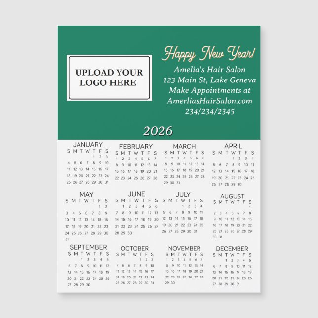 Calendrier mini Logo Entreprise 2026 (Devant)