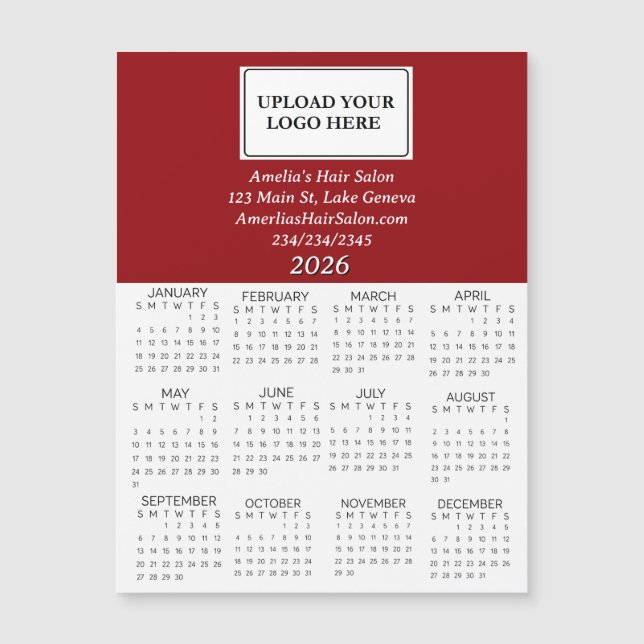 Calendrier mini Logo Entreprise 2026 (Devant)