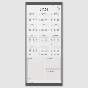 Calendrier minimal gris 2024