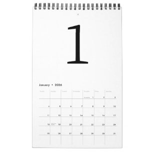 Calendrier Minimal numérique rétro noir blanc jaune marguerit