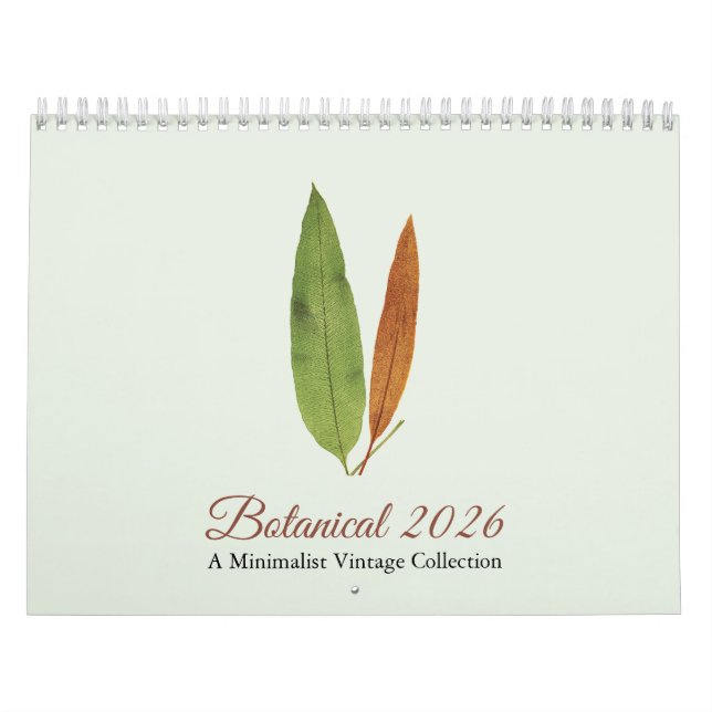 Calendrier Minimalist Art Botanical 2026 Calendar (Protection)