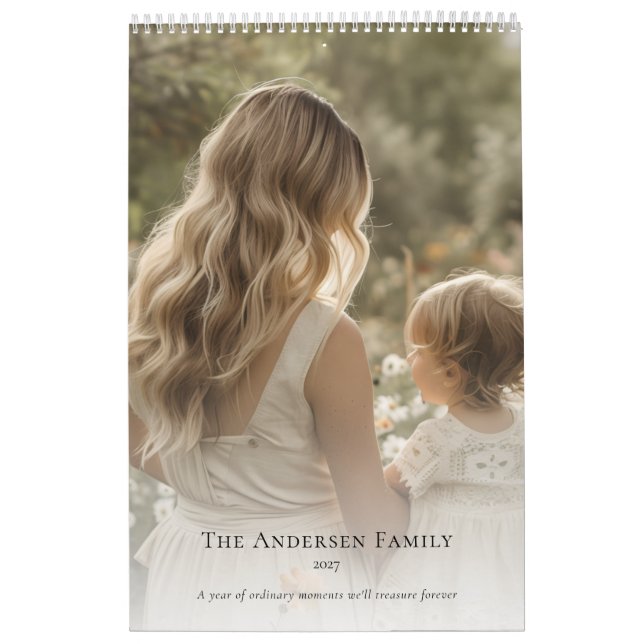 Calendrier Minimalist Family Photo Personalized Wall  (Protection)