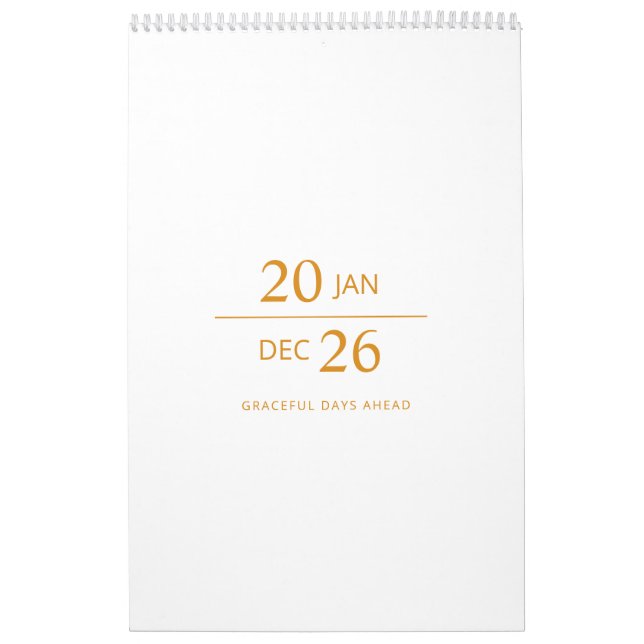 Calendrier Minimalist Modern Elegant 2026 Calendar (Protection)